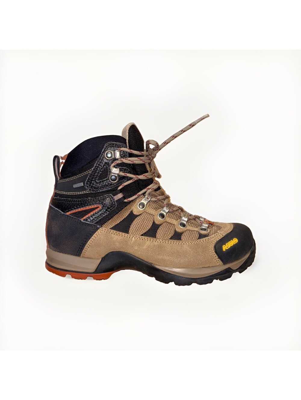 Asolo Women’s 7 Gore Tex Hiking Boots Brown Black Orange Outdoor Trail Shoes